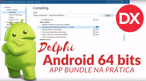 Ensemble d'applications Delphi Android 64 bits et Android
