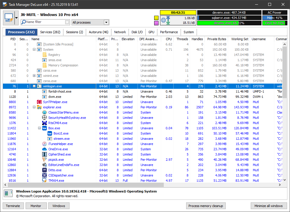 Ultimate Enhanced Native Windows Task Manager Built In Delphi